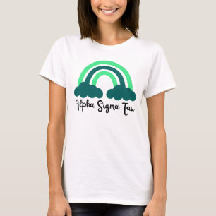 Alpha Sigma Tau Grün Monochrom Regenbogen T-Shirt