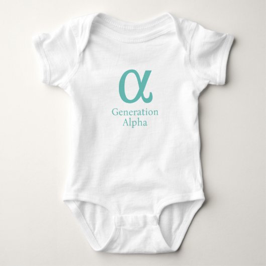 Alpha-Symbol Baby Bodysuit Strampler (Vorderseite)