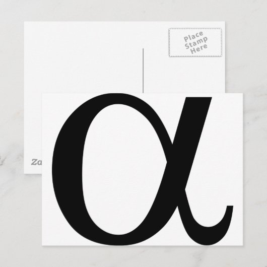 Alpha-Symbol Postkarte (Vorne/Hinten)