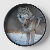 Alpha Timber Wolf Art Uhr (Vorderseite)