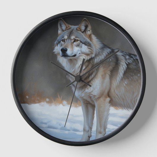 Alpha Timber Wolf Art Uhr (Vorderseite)