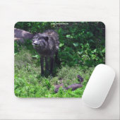 Alpha Timber Wolf & Gray Wolf Cub Wildlife Art Mousepad (Mit Mouse)