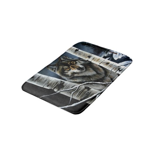 Alpha Timber Wolf Poplar tree Badematte (Schrägansicht)