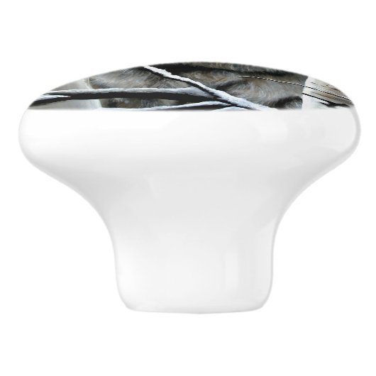 Alpha Timber Wolf Poplar Tree Keramikknauf (Seitenansicht)