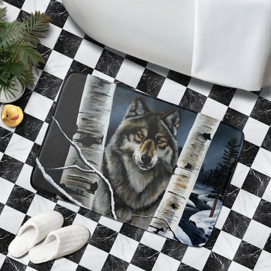 Alpha Timber Wolf Poplar Trees Badematte