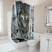 Alpha Timber Wolf Poplar Trees Duschvorhang (Beispiel)