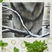 Alpha Timber Wolf Poplar Trees Geschirrtuch (Gefaltet)