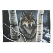 Alpha Timber Wolf Poplar Trees Kissenbezug (Vorderseite)