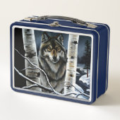 Alpha Timber Wolf Poplar Trees Metall Brotdose (Vorderseite)