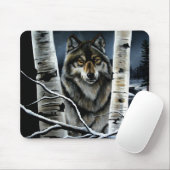 Alpha Timber Wolf Poplar Trees Mousepad (Mit Mouse)