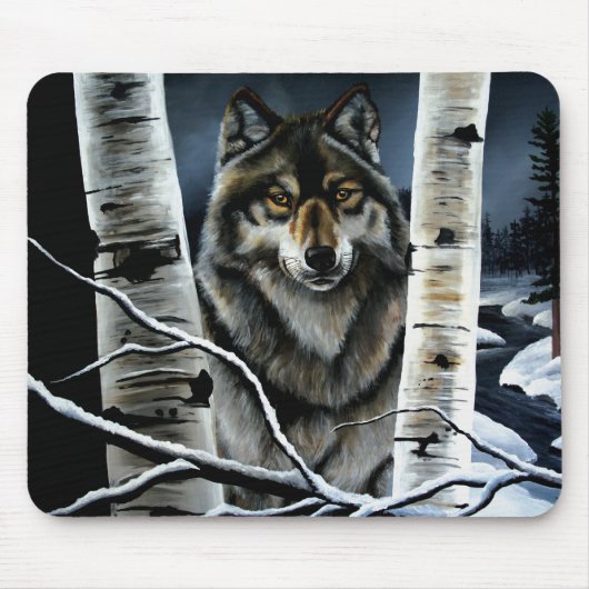 Alpha Timber Wolf Poplar Trees Mousepad (Vorne)
