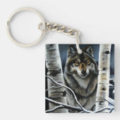 Alpha Timber Wolf Poplar Trees Schlüsselanhänger (Vorderseite)