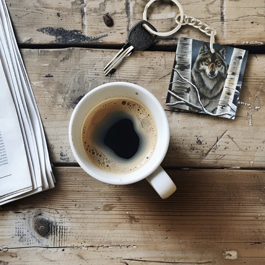 Alpha Timber Wolf Poplar Trees Schlüsselanhänger