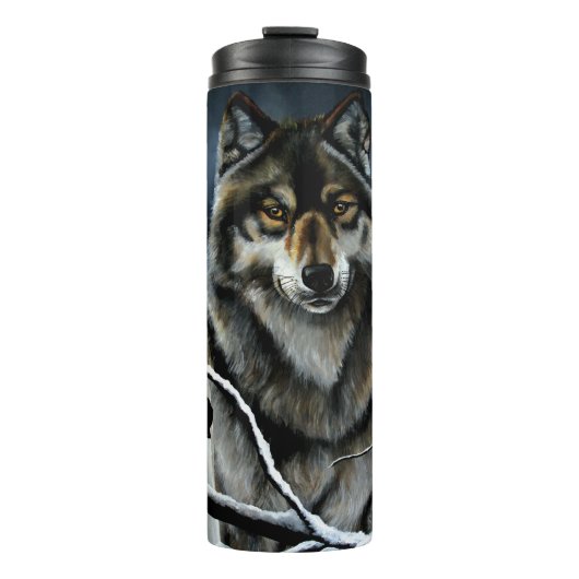 Alpha Timber Wolf Poplar Trees Thermosbecher (Vorderseite)