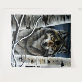 Alpha Timber Wolf Poplar Trees Wandteppich (Vorderseite (Horizontal))