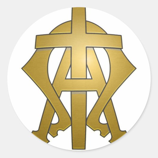 Alpha und Omega-Aufkleber Runder Aufkleber (Vorderseite)