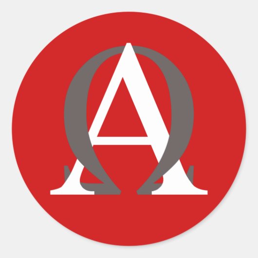 Alpha- und Omega-Aufkleber Runder Aufkleber (Vorderseite)