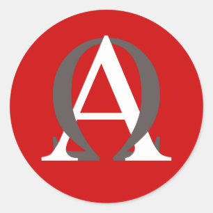 Alpha- und Omega-Aufkleber Runder Aufkleber