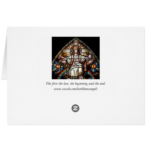 Alpha- und Omega-Hartglaskarte (Rückseite Horizontal)