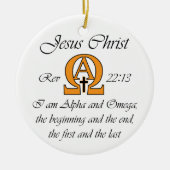 Alpha und Omega Keramik Ornament (Vorne)