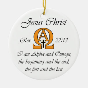 Alpha und Omega Keramik Ornament