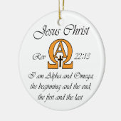 Alpha und Omega Keramik Ornament (Links)