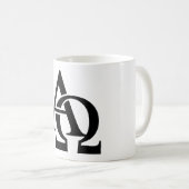 Alpha- und Omega-Symbole | Griechische Alphabet -  Kaffeetasse (VorderseiteRechts)