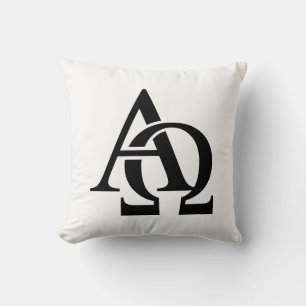 Alpha- und Omega-Symbole   Griechische Alphabet -  Kissen