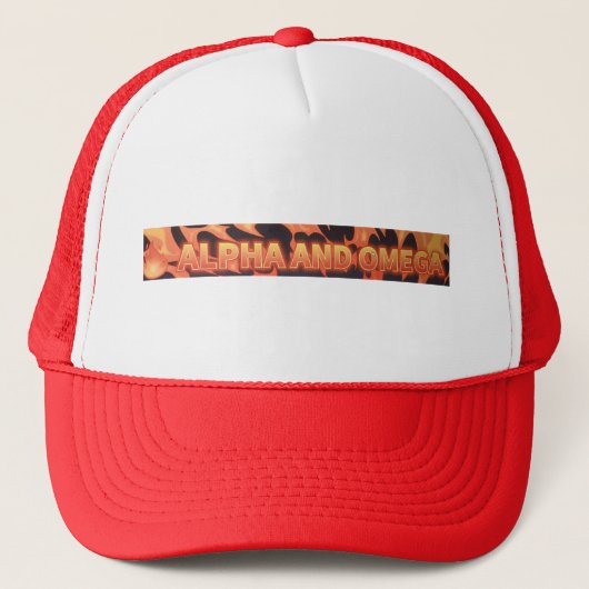 Alpha und Omega Trucker Hat Truckerkappe (Vorderseite)