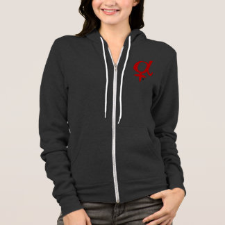 Alpha weiblicher Symbol-ZipHoodie Hoodie