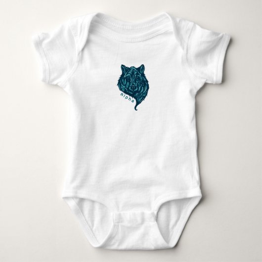 Alpha Wolf Baby Strampler (Vorderseite)