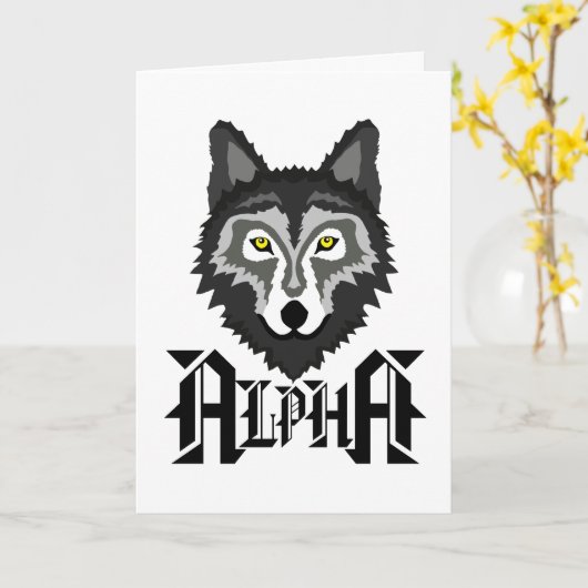 Alpha Wolf Karte (Gelbe Blume)