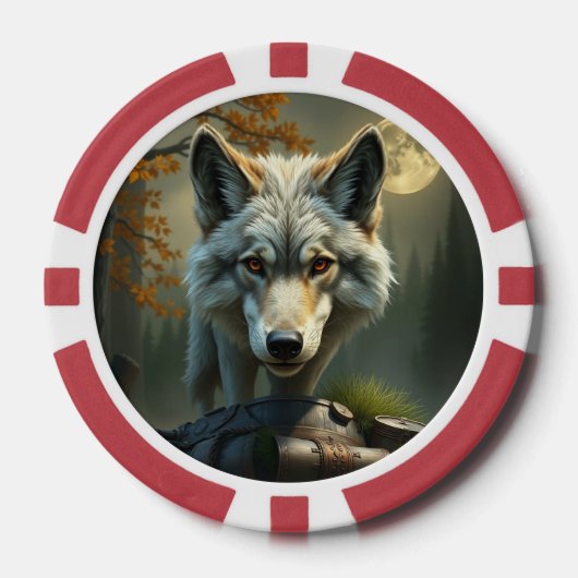 „Alpha-Wolf – König der Wildnis“ Pokerchips (Vorderseite)