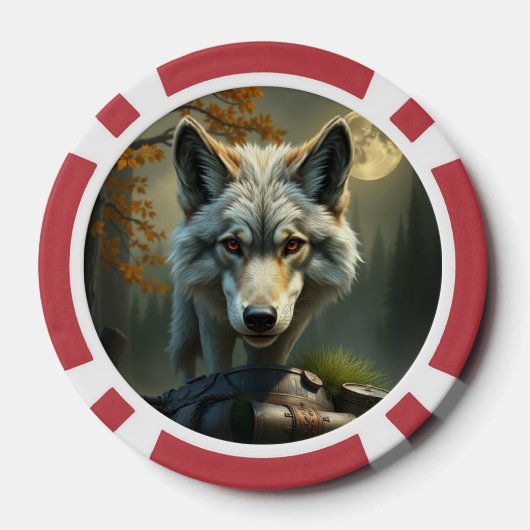 „Alpha-Wolf – König der Wildnis“ Pokerchips (Rückseite)