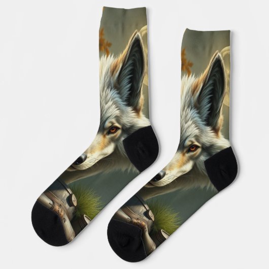 „Alpha-Wolf – König der Wildnis“ Socken (Linkes Detail)