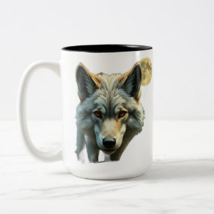 „Alpha-Wolf – König der Wildnis“ Zweifarbige Tasse