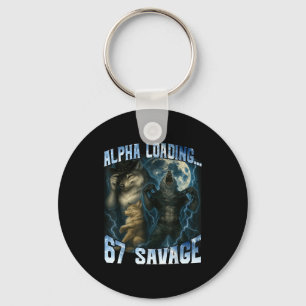 Alpha Wolf lädt 67 Prozent Savage Lustige Wölfe Schlüsselanhänger