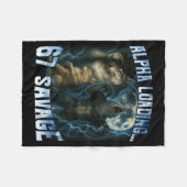 Alpha Wolf Loading 67 Percent Savage Funny Wolves Fleecedecke (Vorderseite (Horizontal))