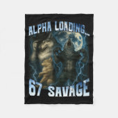 Alpha Wolf Loading 67 Percent Savage Funny Wolves Fleecedecke (Vorderseite)