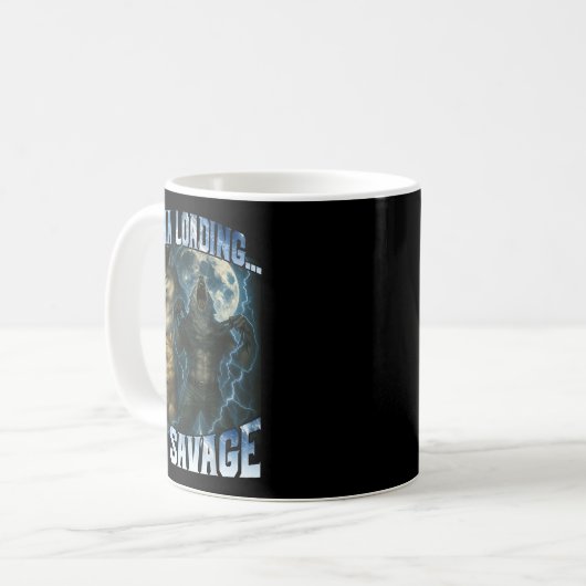 Alpha Wolf Loading 67 Percent Savage Funny Wolves Kaffeetasse (Vorderseite Links)