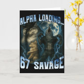 Alpha Wolf Loading 67 Percent Savage Funny Wolves Karte (Gelbe Blume)