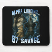 Alpha Wolf Loading 67 Percent Savage Funny Wolves  Mousepad (Vorne)