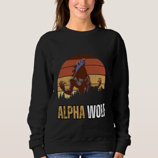 Alpha Wolf Meme Strong und Confident Alpha Work Ou Sweatshirt (Vorderseite)