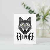 Alpha Wolf Postkarte (Stehend Vorderseite)