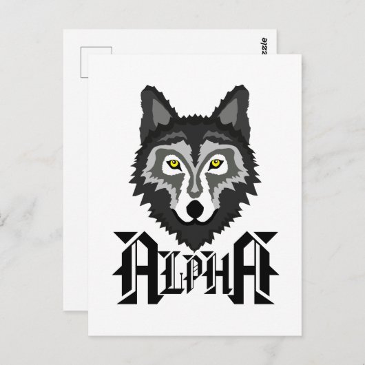 Alpha Wolf Postkarte (Vorne/Hinten)
