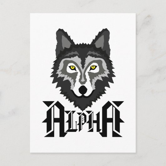 Alpha Wolf Postkarte (Vorderseite)