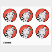 Alpha Wolf Round Glossy Sticker von ZEROSIXFEMALE (Blatt)
