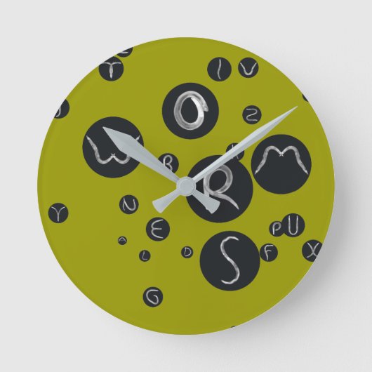 alphabet 3 runde wanduhr (Vorderseite)