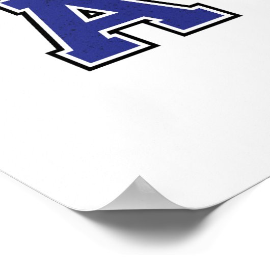 Alphabet A in blauer Farbe Poster (Ecke)