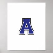 Alphabet A in blauer Farbe Poster (Vorne)